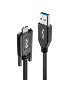 Lindy 41879 Cavo USB 3.1 A/C con due viti di fissaggio, 1m