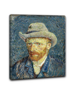 Niik quadro autoritratto con cappello di feltro grigio di vincent van gogh